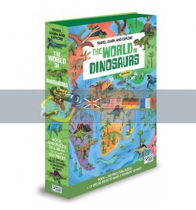 Travel, Learn and Explore: The World of Dinosaurs Book and Puzzle Alberto Borgo Sassi 9788868605063