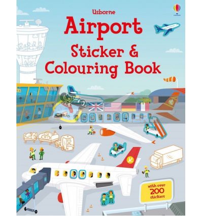 Airport Sticker and Colouring Book Simon Tudhope Usborne 9781474937184