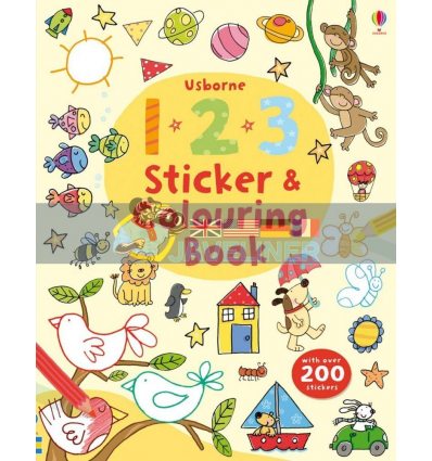 123 Sticker and Colouring Book Jessica Greenwell Usborne 9781409564591