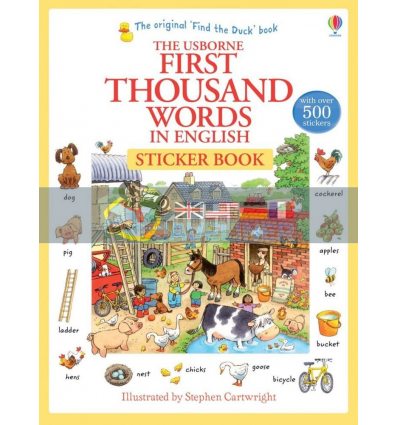 First Thousand Words in English Sticker Book Heather Amery Usborne 9781409570400