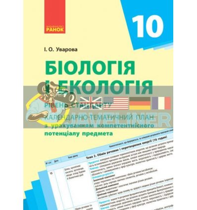 Календарно-тематичне планування Біологія і екологія 10 клас станд Ш812027У