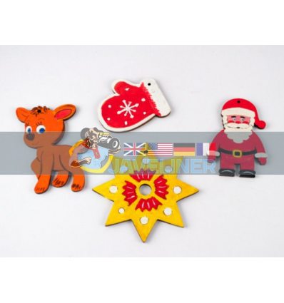 Дерев'яні новорічні іграшки (4 фігурки) Набір 1 92246 2000000922461