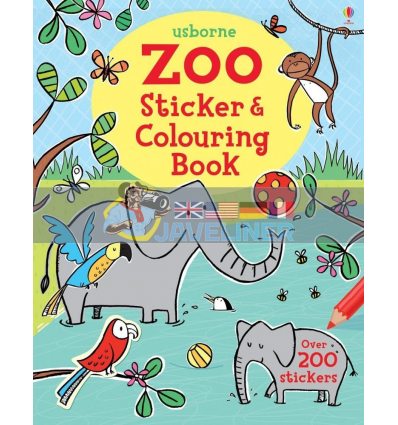 Zoo Sticker and Colouring Book Candice Whatmore Usborne 9781409584339