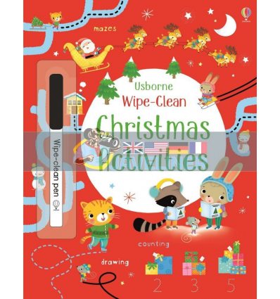 Wipe-Clean Christmas Activities Dania Florino Usborne 9781474922975