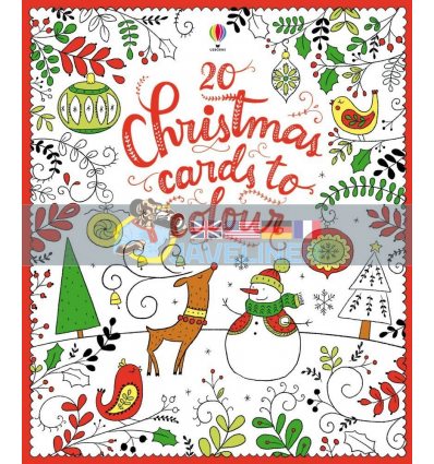 20 Christmas Cards to Colour Dinara Mirtalipova Usborne 9781409598459