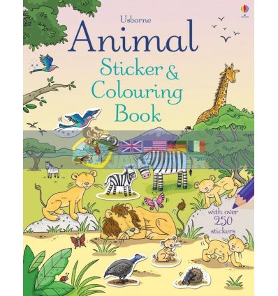 Animal Sticker and Colouring Book Cecilia Johansson Usborne 9781409585862