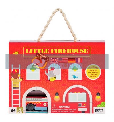 Little Firehouse Wind Up and Go Playset Petit Collage 5055923781821